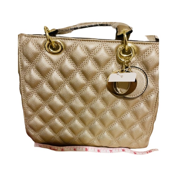 Elegant Gold Quilted Mini Bag - Picture 2 of 8